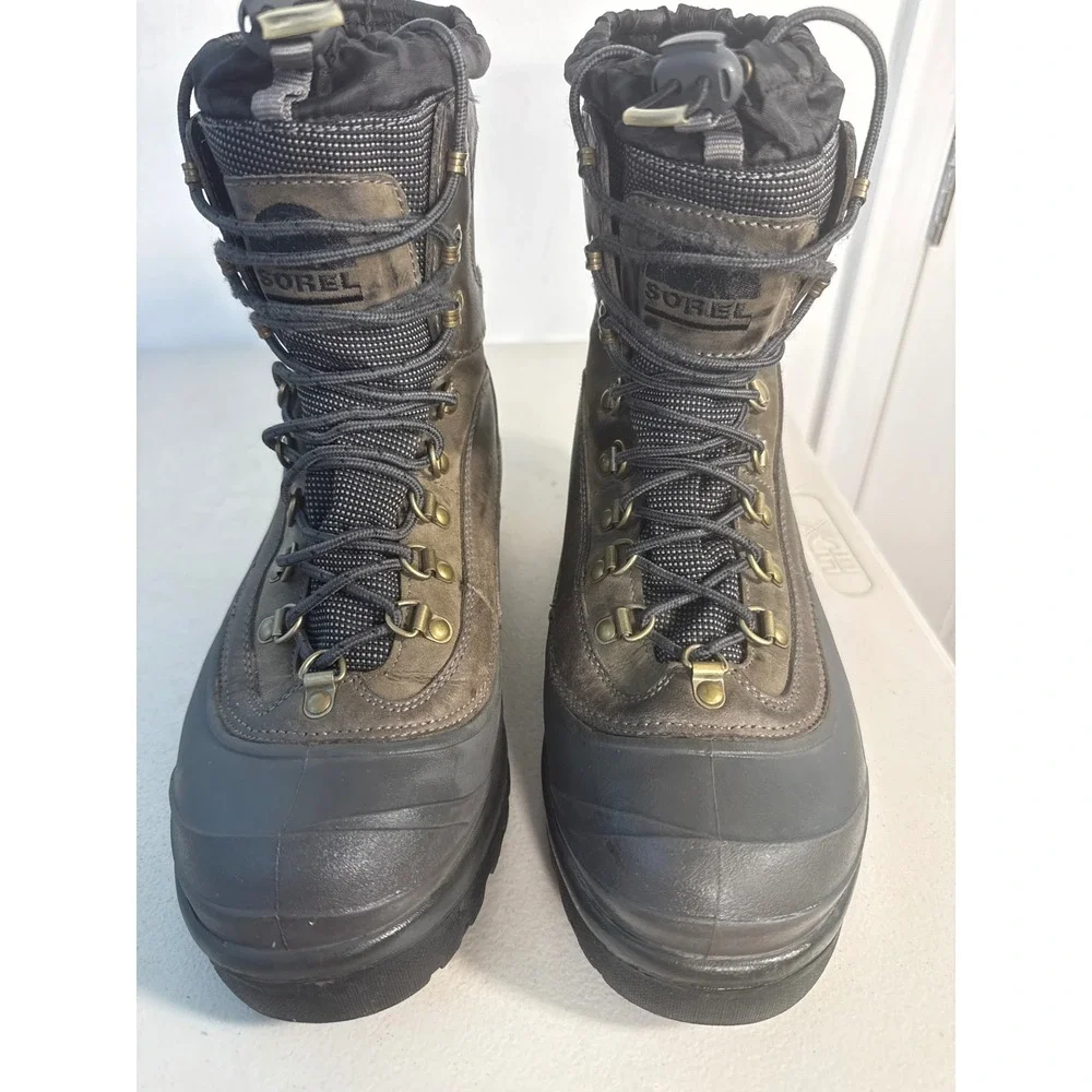 Sorel Conquest Waterproof Winter Boot Brown Leather Insulated Men Snow Boot 10.5